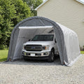 HOMPUS 10x20 Heavy Duty Carport, 180G PE Waterproof Canopy, Load Garage Shelter, Outdoor Storage Tent for Cars/Trucks/Boats/Equipment with Double Roll-Up Doors & Ground Anchors