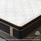 King Mattress 10 Inch, Cooling Hybrid Bed in a Box, Individual Pocket Springs, Motion Isolation, Targeted Hip/Shoulder/Lumbar Support, Fiberglass-Free, Ergonomic Zones, 365-Night Trial, CertiPUR-US
