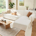 Sectional Couch Covers, 2 Pieces Washable L Shaped Couch Covers Sofa Blanket for Dogs Pet Friendly Sectional Sofa Slipcovers Furniture Covers,71"x 118"+ 71"x 118",(XX-Large,Cream White)