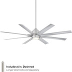 WAC Lighting Mocha XL 8 Blades Aluminum Smart Ceiling Fan in Brushed Nickel