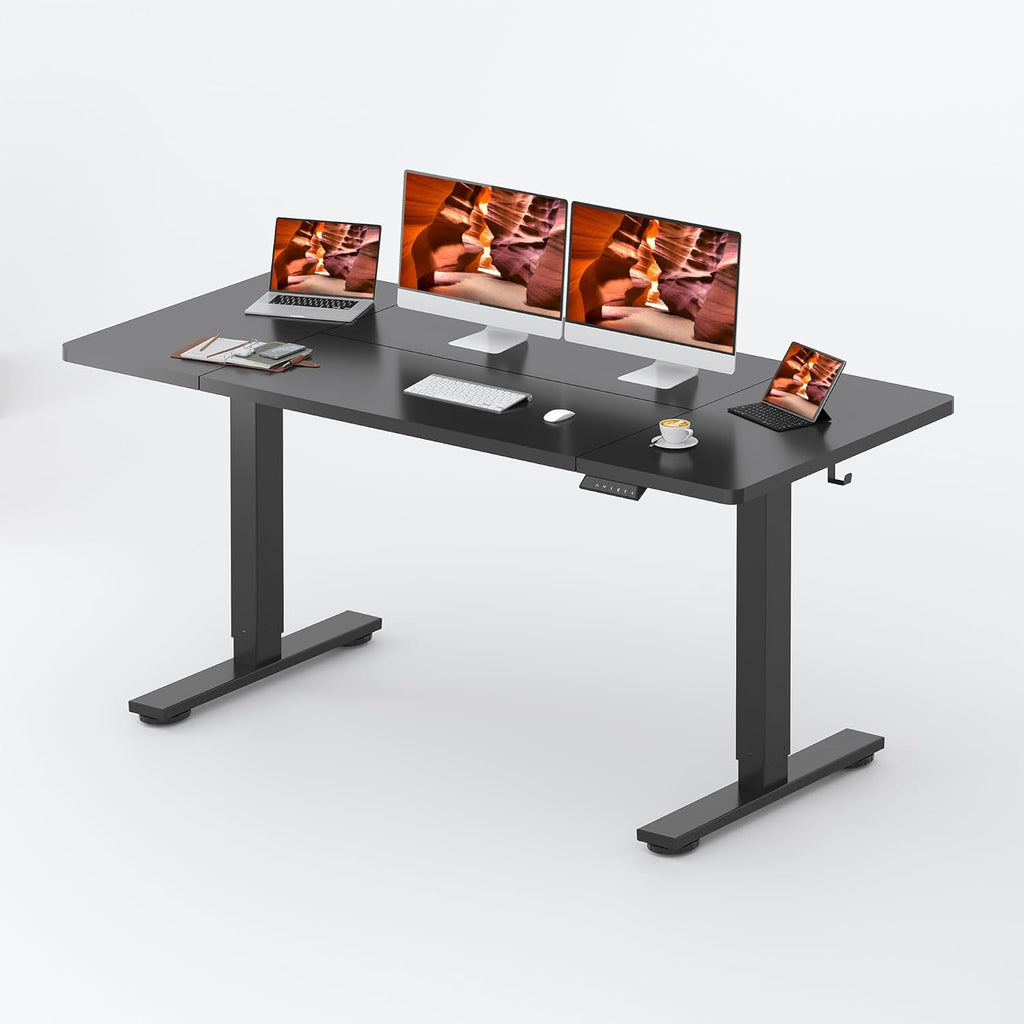 Standing Desk, Large 71x31 Inches Adjustable Stand Up Desk with Cable Management, Home Office Computer Desk with Memory Preset& Cup Holder, Black