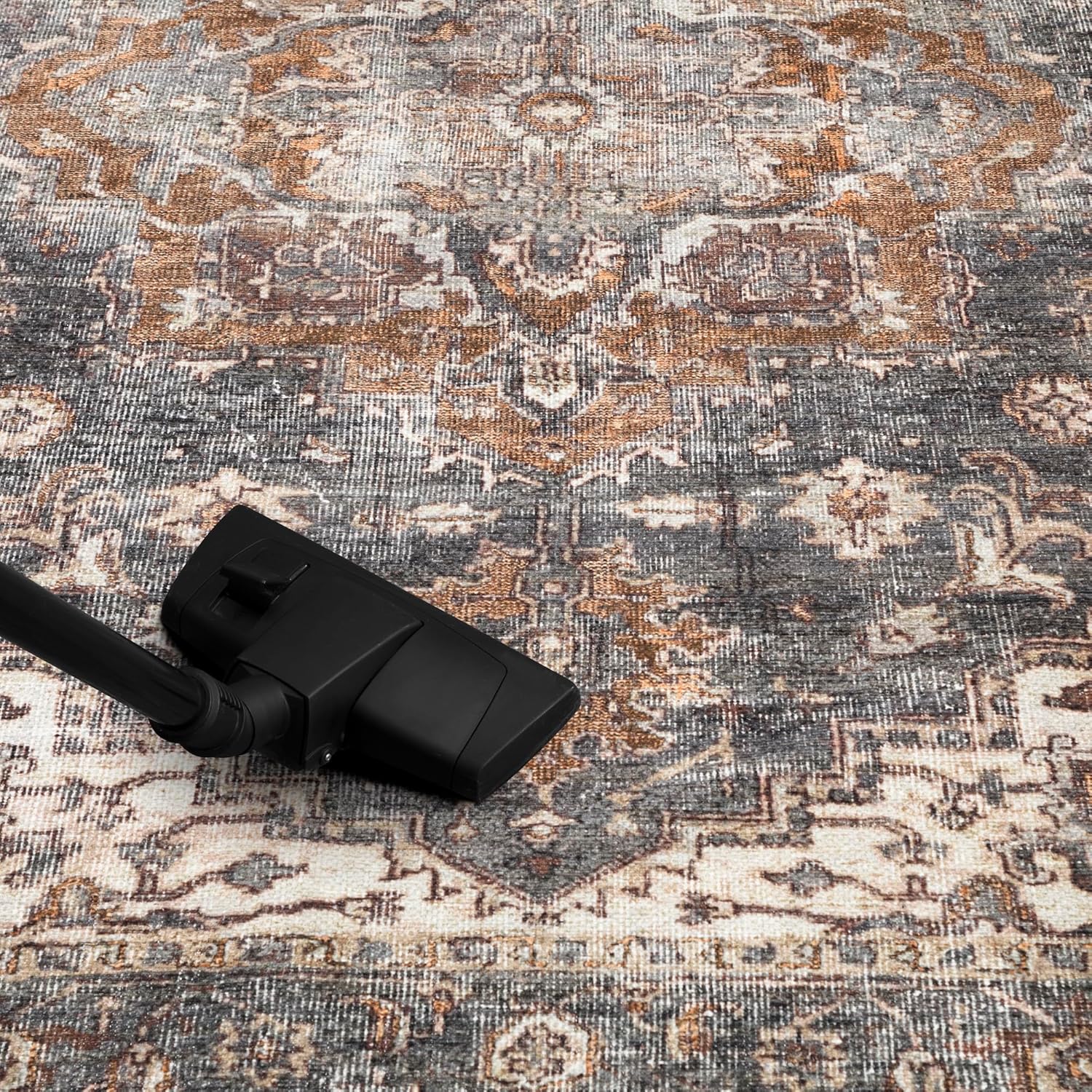 Keen Home Design 9x12 Rug - Machine Washable Area Rug with Non-Slip Backing, Ideal for Living Room, Dining Room, Bedroom - Vintage, Easy Clean, Durable, Low Pile Rug - (9' x 12')