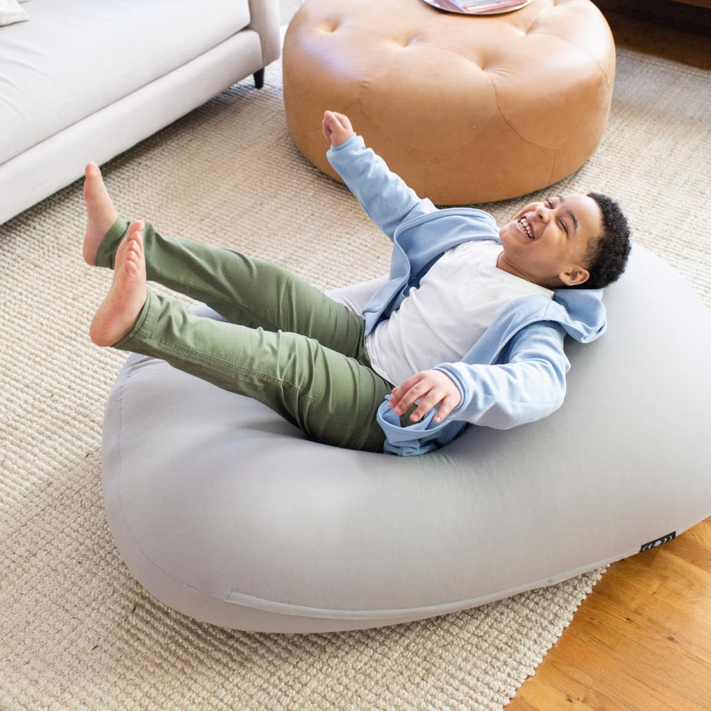 The Moon Pod Bean Bag Chair - Large, Modern Beanbag for Adults, Kids and Teens. Washable Stretch Cover Filled with Thousands of High Density Micro-Beads (Charcoal).