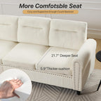 Westice 106" Modular Sectional Sofa with Movable Ottoman, Deep-Seat L-Shaped Couch, 4-Seater Modern Sofa for Living Room, Bedroom, or Apartment (Beige)