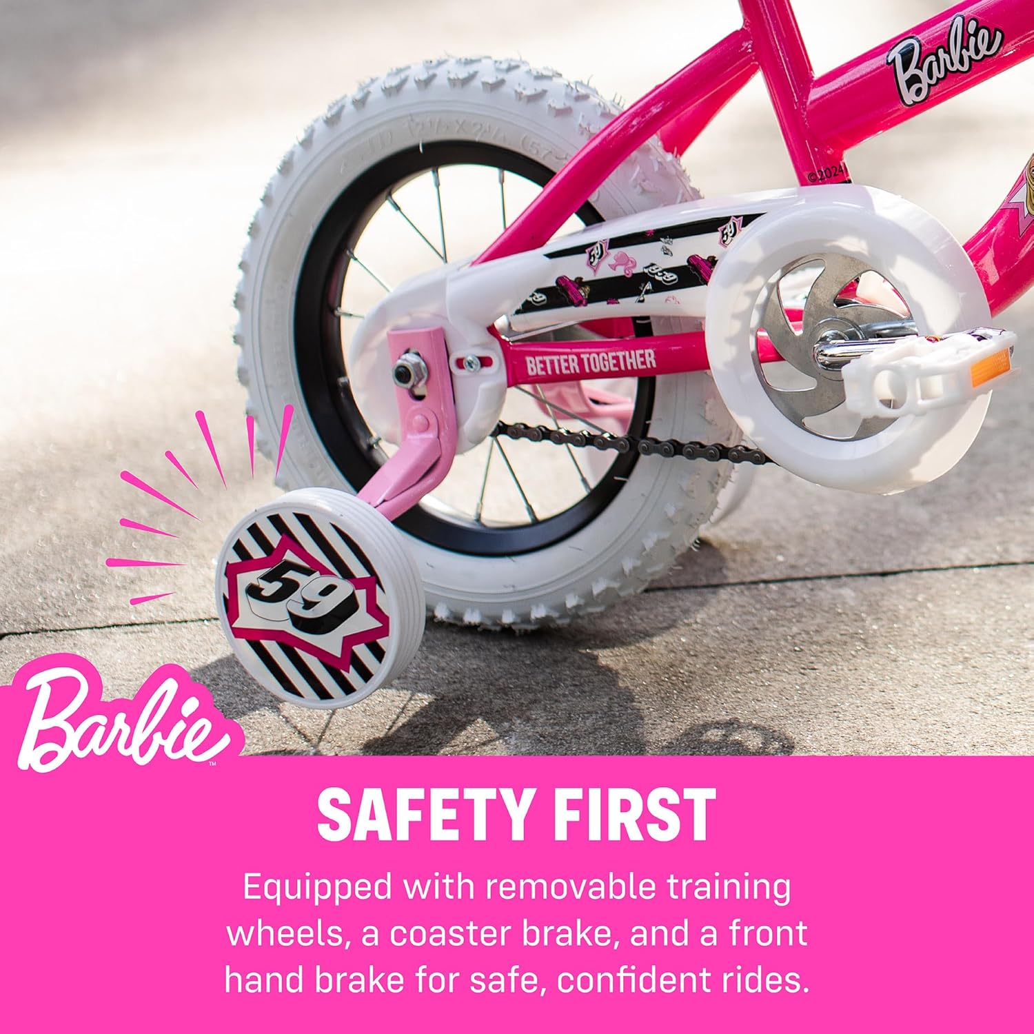 Dynacraft Barbie 16-inch Girls' Bike for Kids Ages 5-7 Years - Fun and Stylish Design, Sturdy and Durable, Perfect for Kids Learning to Ride, Easy to Assemble, Ideal for Young Riders