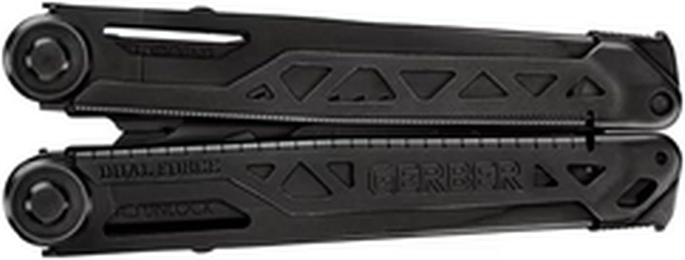 Gerber Gear Dual-Force Multitool - Heavy Duty, Center Axis Driver, Blunt Nose Pliers with Saw, Wire Cutters, Bit Storage, and More - Black