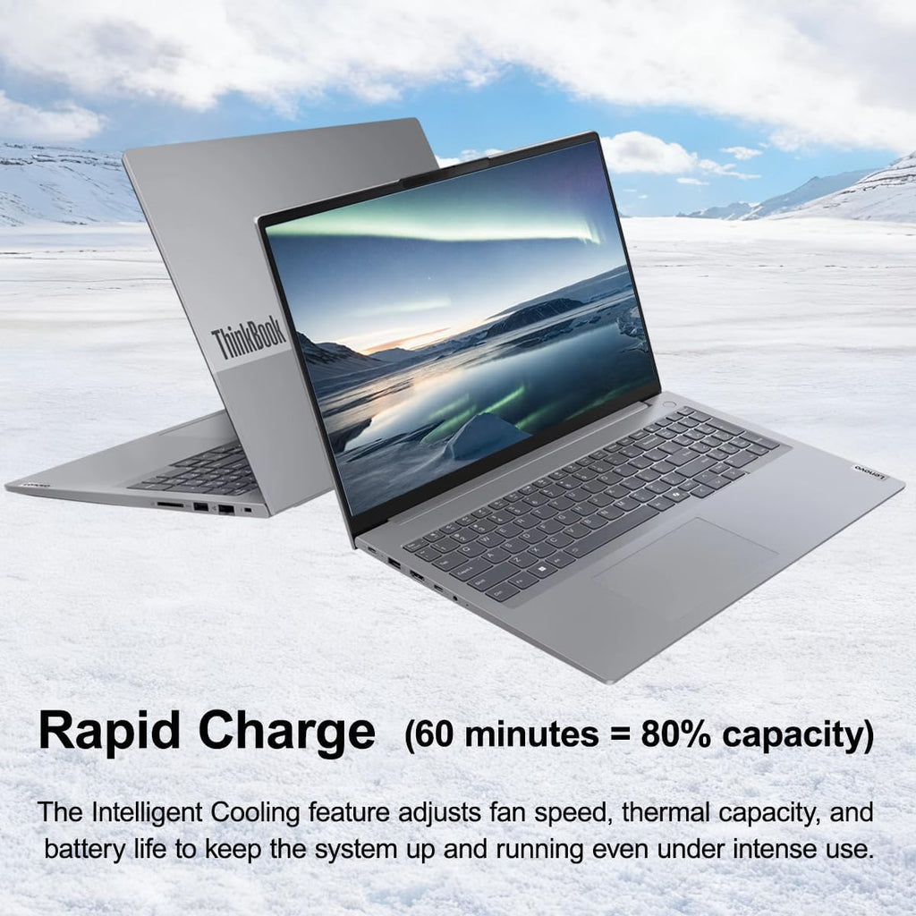 Lenovo ThinkBook 16 Gen 7 Business Laptop (16" FHD+ Anti-Glare  AMD Ryzen 5 7533HS (> i7-1255U)  16GB DDR5 RAM  512GB SSD)  Fingerprint Reader  Webcam  Ethernet  Wi-Fi 6  Win 11 Pro w/ Copilot  Grey