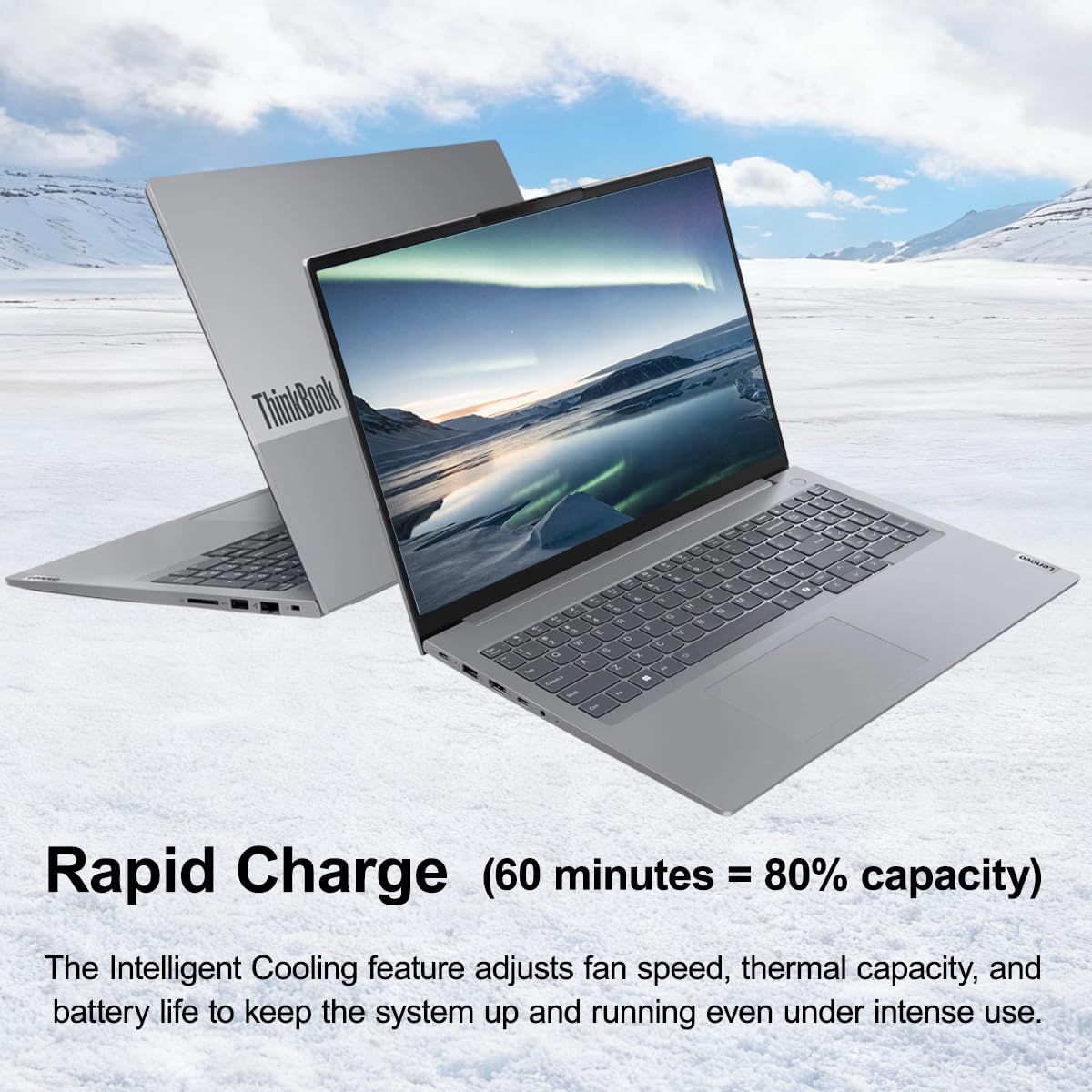 Lenovo ThinkBook 16 Gen 7 Business Laptop (16" FHD+ Anti-Glare  AMD Ryzen 5 7533HS (> i7-1255U)  16GB DDR5 RAM  512GB SSD)  Fingerprint Reader  Webcam  Ethernet  Wi-Fi 6  Win 11 Pro w/ Copilot  Grey