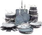 GreenPan Valencia Pro Ceramic Nonstick 22 Piece Cookware Set, Hard Anodized PFAS-Free Pots & Pans, Induction Ready, Compatible on All Cooktops, Dishwasher Safe, Oven Safe to 600F, Gray