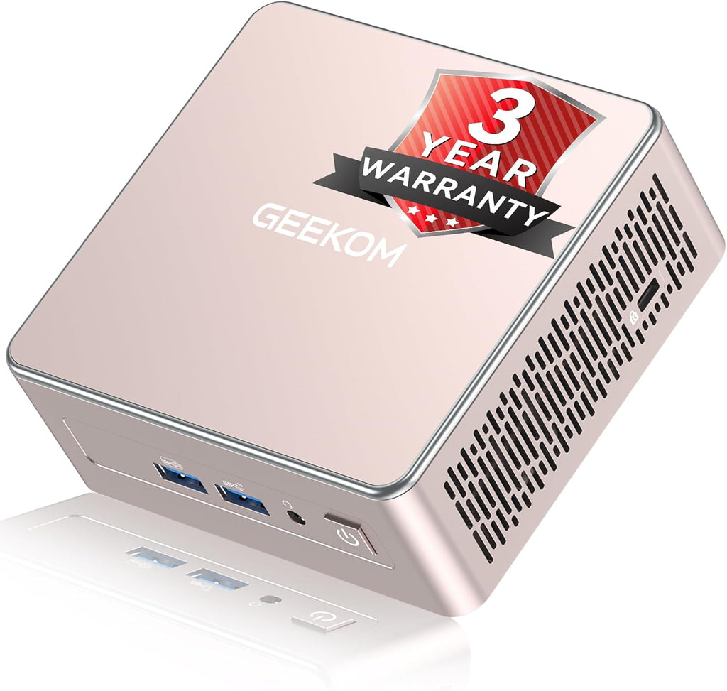 GEEKOM A5 Mini PC (3-Year Coverage) with AMD Ryzen 5 7430U  16GB RAM(Expandable  Not LPDDR)  512GB NVMe SSD  Windows 11 Pro Desktop Computer  8K Quad Display  HDMI 2.0  SD 4.0 Slot  Bunsiness Home