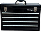 Workington Portable Metal Tool Chest with 4 Drawers, 20" 4-Drawer Tool Chest Cabinet with Ball Bearing Drawer Slides, Steel Tool Storage Box Organizer 4004 Black