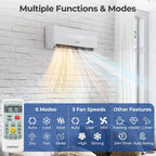 COSTWAY 30k Quad 4 Zone Mini Split Air Conditioner, 23 SEER2, 9k+9k+9k+12k BTU, 208-230V, Wifi Enabled Multi Zones Mini Split AC Heat Pump Full Set, Ductless Energy Star