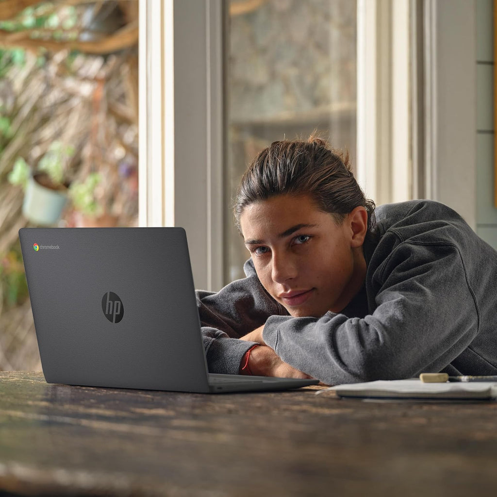 HP Chromebook 14 inch Laptop  HD Display  Intel Processor N100  8 GB RAM  128 GB UFS  UHD Graphics  Chrome OS  Chalkboard Gray  14a-nf0099nr
