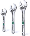 SK 3-Piece Adjustable Wrench Set, 6-Inch, 8-Inch, 10-Inch, Cr-V Steel, SAE & Metric Scales