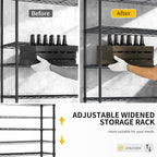 VINGLI 4 Tier Metal Storage Shelves 65''H Wire Shelving with Wheels for Storage Adjustable Heavy Duty Garage Shelving Storage Racks for Pantry Shelves Kitchen Office Garage, 65''H X63''W X23''D