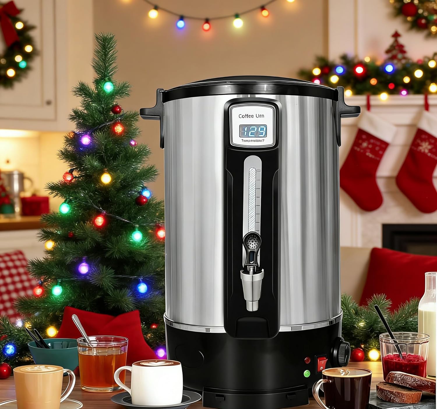 Commercial Coffee Urn 100 Cups（20L, Stainless Steel Large-Capacity Coffee Maker for Catering, Events, Offices & Restaurants, Fast Brew & Keep Warm Function