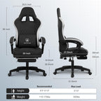 GTPLAYER Gaming Chair, Computer Office Chair with Pocket Spring Cushion, Linkage Armrests and Footrest, High Back Ergonomic Computer Chair with Lumbar Support Task Chair with Footrest(DPBlack)