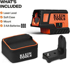 Klein Tools 93MCLPG Compact Self-Leveling Laser Level with Plumb Spot, Bright Green Cross Line, 75-Foot Range, Laser Class 2, Power Output