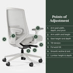 Branch Ergonomic Chair Pro - Mesh Office Chair with 14 Points of Adjustment - Height, Depth & Tilt Adjustable - 5D Armrests - Forward Tilt, Smooth Recline, and Lumbar Support - Mineral