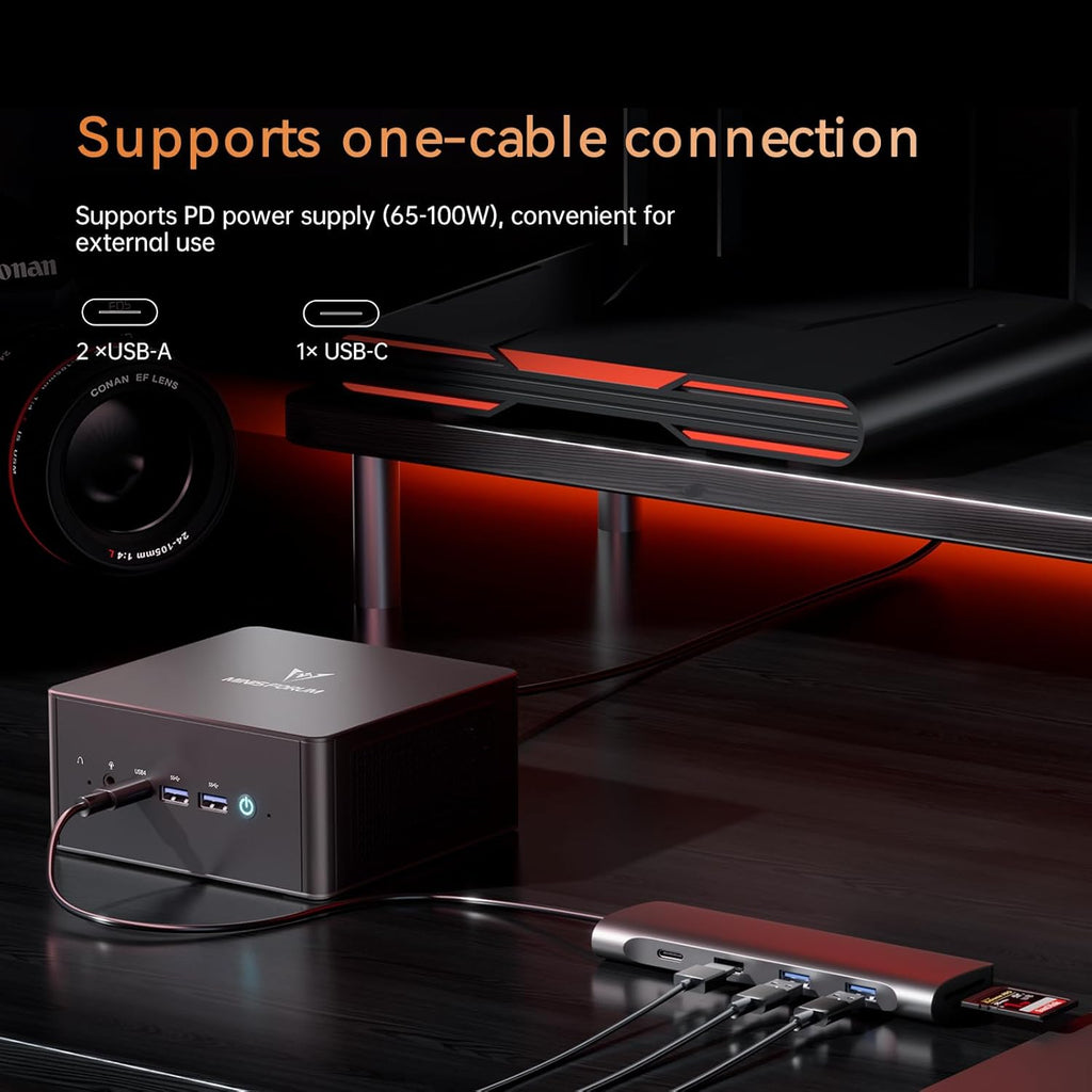 MINISFORUM UM890 Pro Mini PC  AMD Ryzen 9 8945HS (up to 5.2GHz) Mini Computers  32GB DDR5 5600MHz RAM&1TB PCIe 4.0 SSD  Mini Desktop Quad Display HDMI/DP1.4/USB-C  AMD Radeon 780M/Dual LAN 2.5G