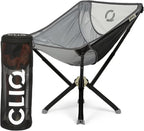 CLIQ ClassiQ 2.0 Camping Chair with Carry Bag - Portable Folding Chair & Bag for Outdoors - Reinforced 400 lb Capacity - Quick-Setup Travel Chair for Camping, Beach & Hiking - Ultimate Grey