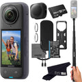 Insta360 X4 Basic Bundle-8K Waterproof 360 Action Camera with 1/2" 48MP Sensors  8K 360 HDR Video  72MP 360 Photo  4K Single-Lens |Bundle Includes Selfie Stick  Lens Cap (256GB)