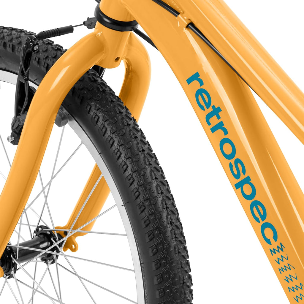 Retrospec Dart 20 & 24 Inch Kids Bike - 7-Speed Hybrid Bicycle for Ages 6-11 with 29in All-Season Tires & Shock Absorption - Adjustable Height Youth Bike with V-Brakes & Smooth Gear Shifting