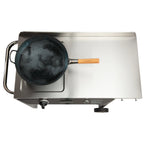 Cuisinart Outdoor Wok Station, 50,000 BTU Propane Outdoor Wok Burner w Prep Table, 14锟芥锟斤拷 Carbon Steel Wok for Stir Fry, Searing, BBQ 锟斤拷 Black