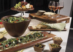 Lipper International 1174-7 Acacia Wave Bowl Set with Servers