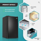 EUHOMY 3.2 Cu.Ft Mini Fridge with Freezer, Single Door Compact Refrigerator, Adjustable Thermostat, Mini Refrigerator Energy Saving, Mini fridge for Bedroom, Dorm, Office, Black