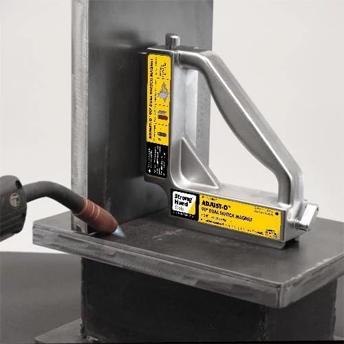 Strong Hand Tools Adjust-O 90° Dual Switch Magnetic Fabrication Square, On/Off Switches, Max. Pull Force: 120 LBS, Dimension: 6 x 6 x 1-1/2″, MS2-80