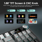 RedThunder K95 Wireless Mechanical Keyboard,TFT Screen & Knob, Trip-Modes Connection, Gasket Custom Hot-Swap Keyboard, RGB Backlit, Pre-lubed Linear Switches, Side Printed PBT Keycaps, Gray Gradient