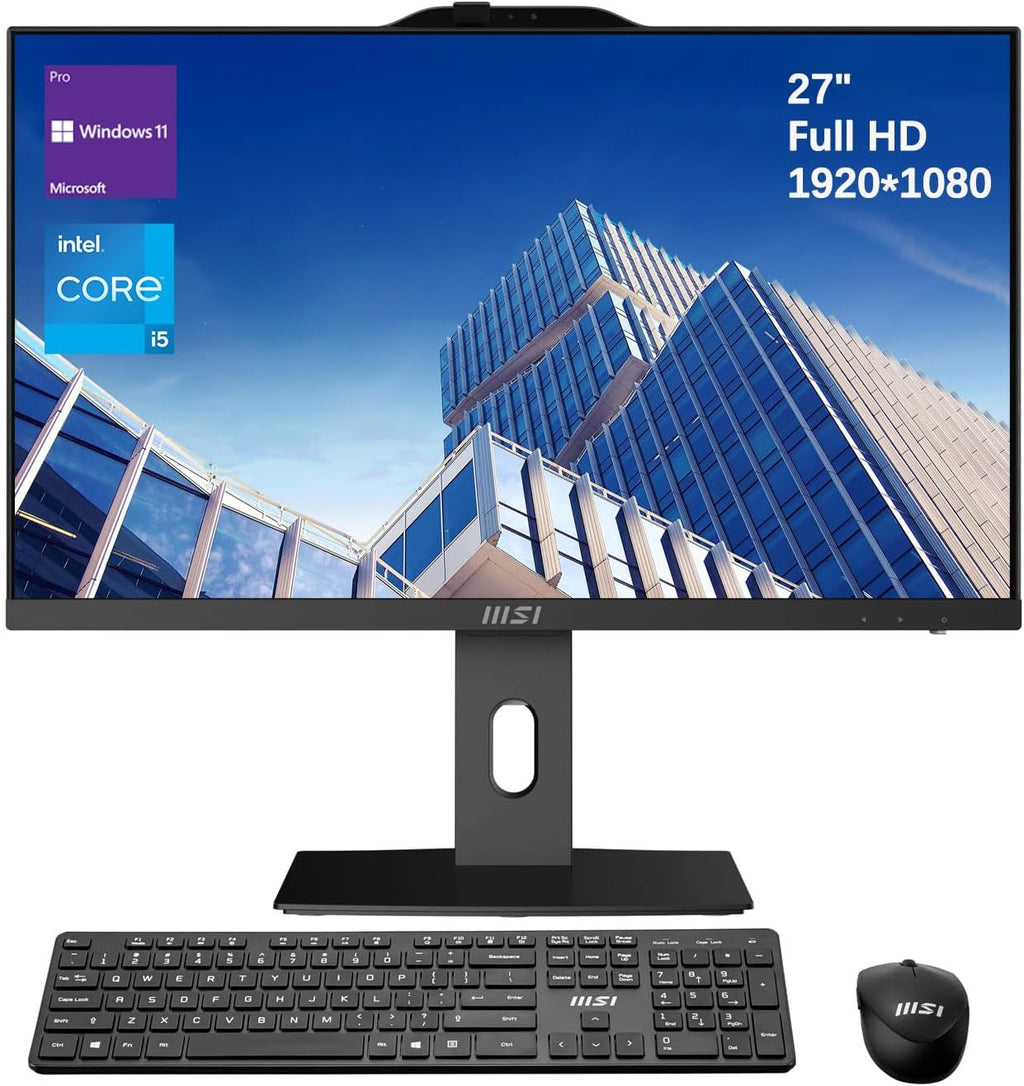 msi PRO AP272P Business All-in-One Desktop  27" IPS FHD 100Hz Eye-Care Display  Intel Core i5-14400  32GB DDR5  1TB SSD  IR FHD Webcam  Wi-Fi 6E  HDMI  DP  Wireless KB & Mouse  Windows 11 Pro