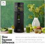 Hurom H400 Renewed Easy Clean Slow Juicer, Matte Black | Hands-Free | Hopper Fits Whole Produce | Quiet Motor | Scrub Free Cleaning | BPA Free | Easy Assembly | Cold Press Masticating Juicer