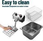 WantJoin 12L/12QT Commercial Deep Fryer with Glass Window - Stainless Steel Dual Tank Electric Tabletop Deep Fryer with 2 Baskets & Lids Countertop Kitchen Frying Machine w/Temperature Control, 3200W
