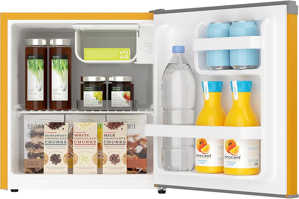 Frigidaire EFR115 Mini Refrigerator - Energy Saving - CFC Free - Slide Out Shelves - Ideal for for Dorm, Office, RV, Garage, Apartment - 1.6 Cubic Feet, Orange