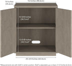Henn&Hart 28" Fluted Wooden Accent Cabinet, Ribbed Modern Sideboard Buffet Cabinet with 2 Doors and an Adjustable Shelf for Living Room, Dining Room, Bedroom or Entryway, Weathered Gray