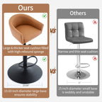 Bar Stools Set of 4, Swivel Counter Height Barstools with Back and Arms, Adjustable Faux Leather Bar Chair, Upholstered Island Stool for Bar, Kitchen, Counter (Caramel Brown, Set of 4)