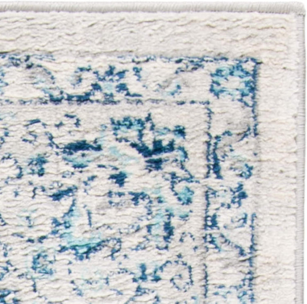 SAFAVIEH Brentwood Collection Area Rug - 10' x 13', Light Grey & Blue, Oriental Floral Scroll Design, Non-Shedding & Easy Care, Ideal for High Traffic Areas in Living Room, Bedroom (BNT854G)