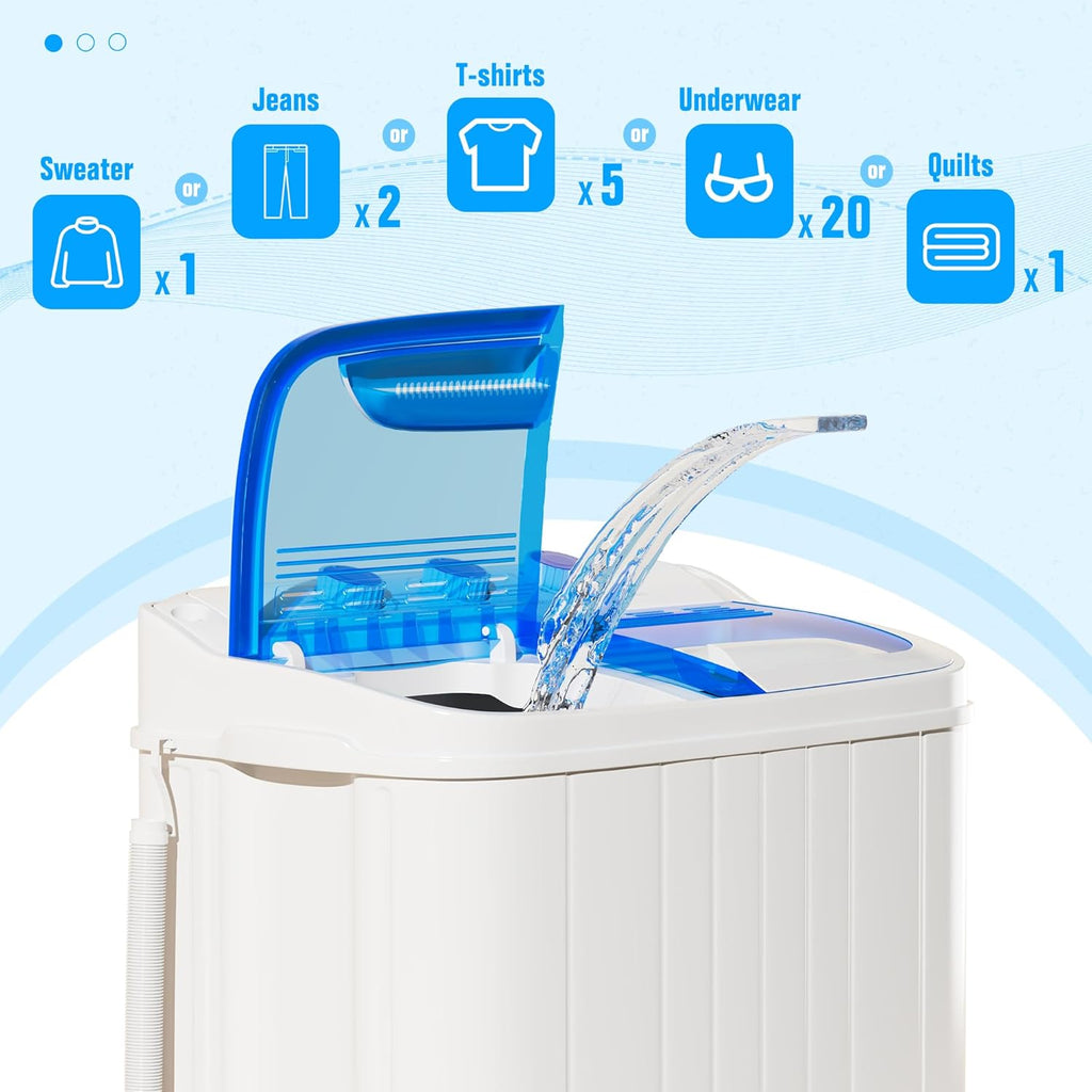 Portable Washing Machine,18 lbs Capacity,Washer and Dryer Combo Machine for Homes & Apartments,Twin Tub Laundry Washer with Spin Cycle