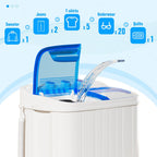 Portable Washing Machine,18 lbs Capacity,Washer and Dryer Combo Machine for Homes & Apartments,Twin Tub Laundry Washer with Spin Cycle