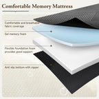 Tri Folding Mattress Single Size - Memory Foam Tri-fold Mattress, Handle & Non-Slip Bottom, Portable Foldable Sofa Bed Floor Mattres Chair for Travel RV Camping Guest Yoga - 4 Inch, 75"x25"x4"