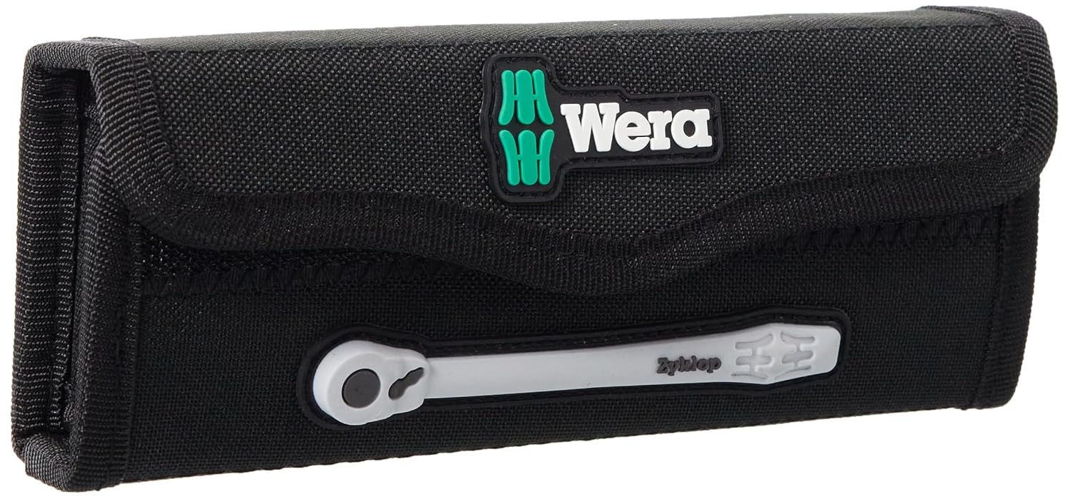 WERA 05004018001 8100 SA 8 Zyklop Metric Metal Ratchet Set with Switch Lever, 28 Piece, 1/4" Drive