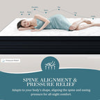 Sleepmax Extra Firm Queen Size Mattress 12 Inch - Deep Sleep Hybrid Mattress Pressure Relief - Cooling Bed in a Box for Back & Side Sleepers - 365-Night Trial, Forever Warranty, Fiberglass-Free