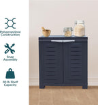 Sunnydaze 25.5" H Resin Garage Storage Cabinet - Garage Cabinet with Adjustable Shelf - Freestanding Utility Storage for Laundry Room, Office, Basement - Charcoal