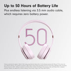 Beats Solo 4 - Wireless Bluetooth On-Ear Headphones, Apple & Android Compatible, Up to 50 Hours of Battery Life - Cloud Pink (Renewed)
