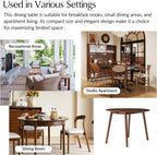 HULALA HOME Round Dining Table for 4, 42" Brown Wood Kitchen Table with Rubber Wooden Legs Small Circle Dinner Coffee Writing Table Space Saving Dinette for Dining Living Room - Acorn