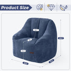 MAXYOYO Bean Bag Chair, Bean Bag Sofa with Filler, Cozy Living Room Chair for Adults and Kids, Stuffed Floor Sofa for Bedroom Dorm Reading, Dusty Blue