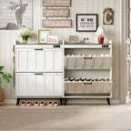ChooChoo Shoe Storage Cabinet with 2 Flip Drawers, Deodorizing Shoe Organizer Storage for Entryway, Freestanding Hidden Slim Narrow Shoe Rack Cabinet, Antique White & Brown