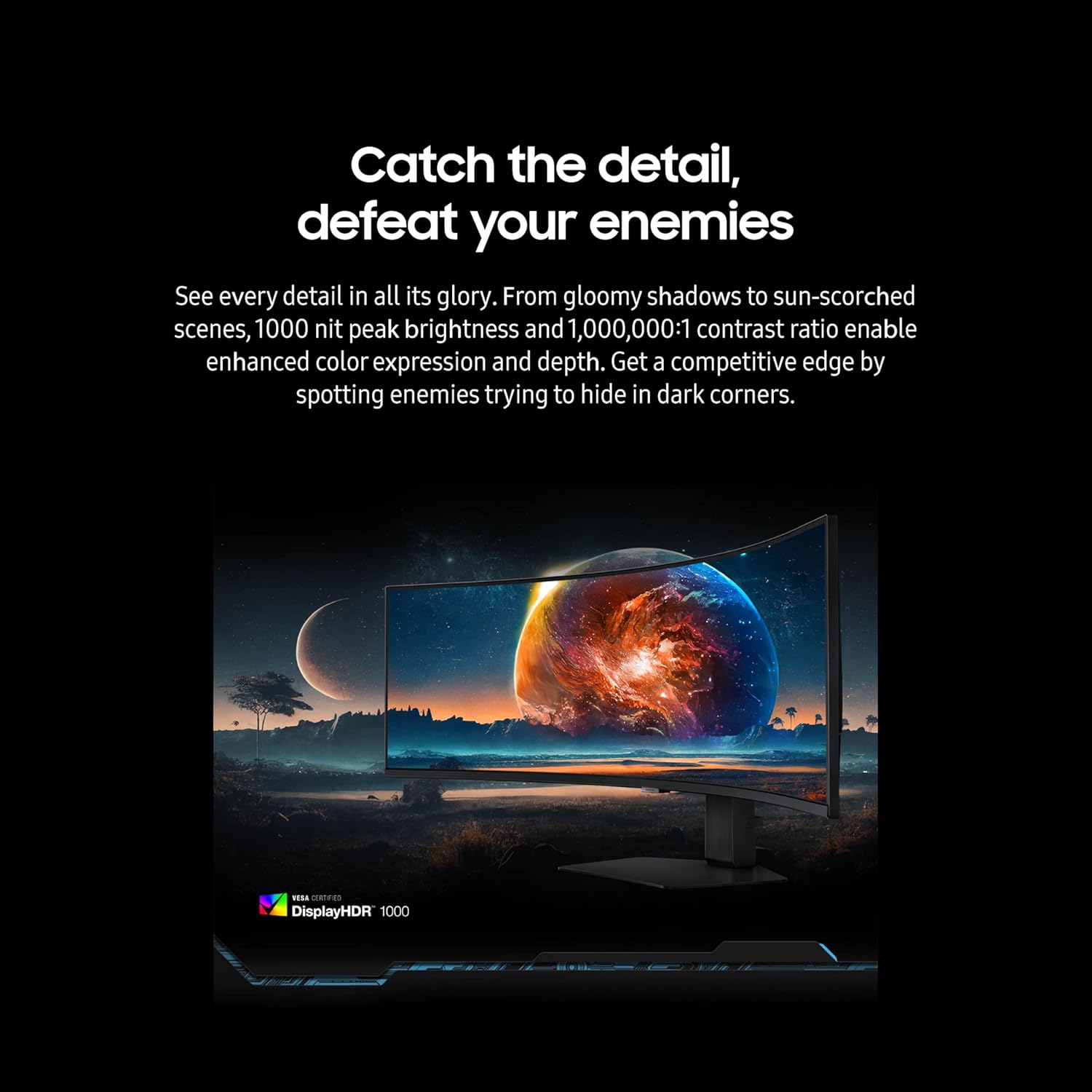 Samsung 49” Odyssey G9 Series DQHD 1000R Curved Gaming Monitor  1ms(GtG)  VESA DisplayHDR 1000  240Hz  AMD FreeSync Premium Pro  Height Adjustable Stand  Ultrawide Screen  LS49CG954ENXZA  2024